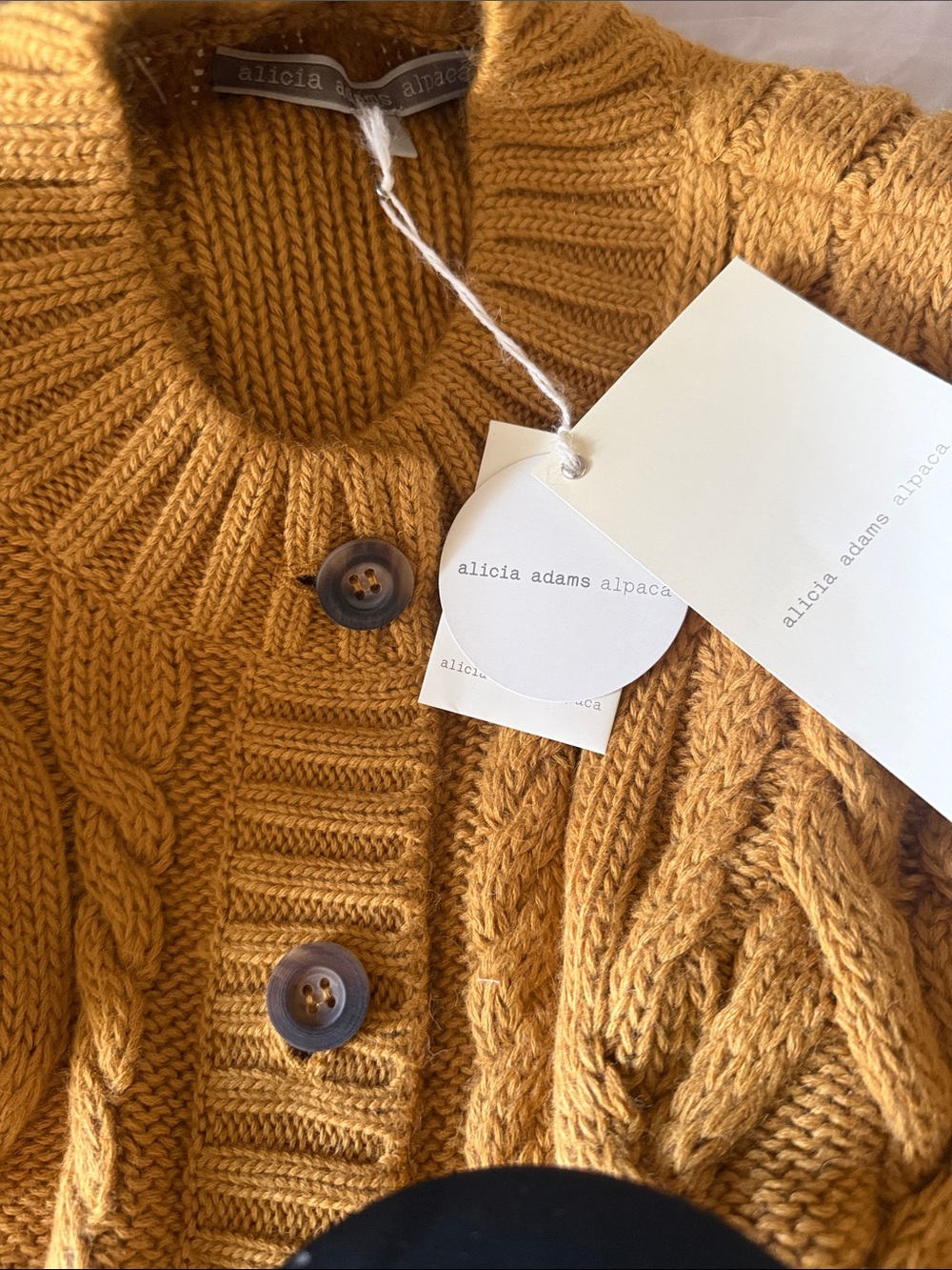 NWT alicia adams alpaca buckley cardigan ochre gold retail $595! - Picture 4 of 5